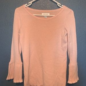 Pink blouse with bell sleeves